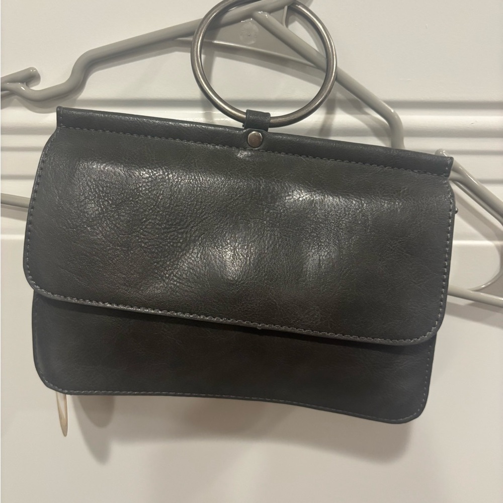 Elegant Charcoal Leather Women's Bag